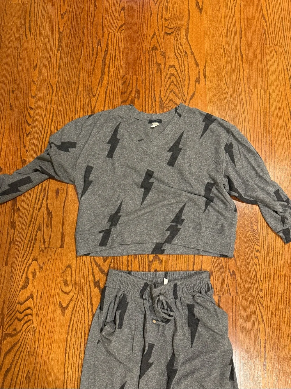 Women’s Ariella Gray Lightning Bolt Lounge Set - Medium